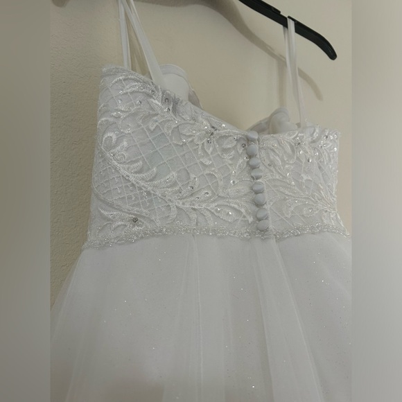 Stunning Christina Wu Exclusive Elegant Ivory White Wedding Dress Sparkle Size 6 - Picture 6 of 16